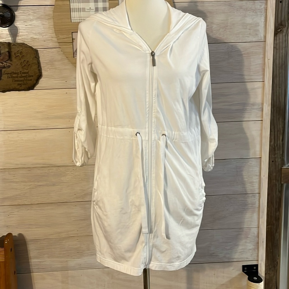 Apt 9 White Zip Hooded Cardigan M